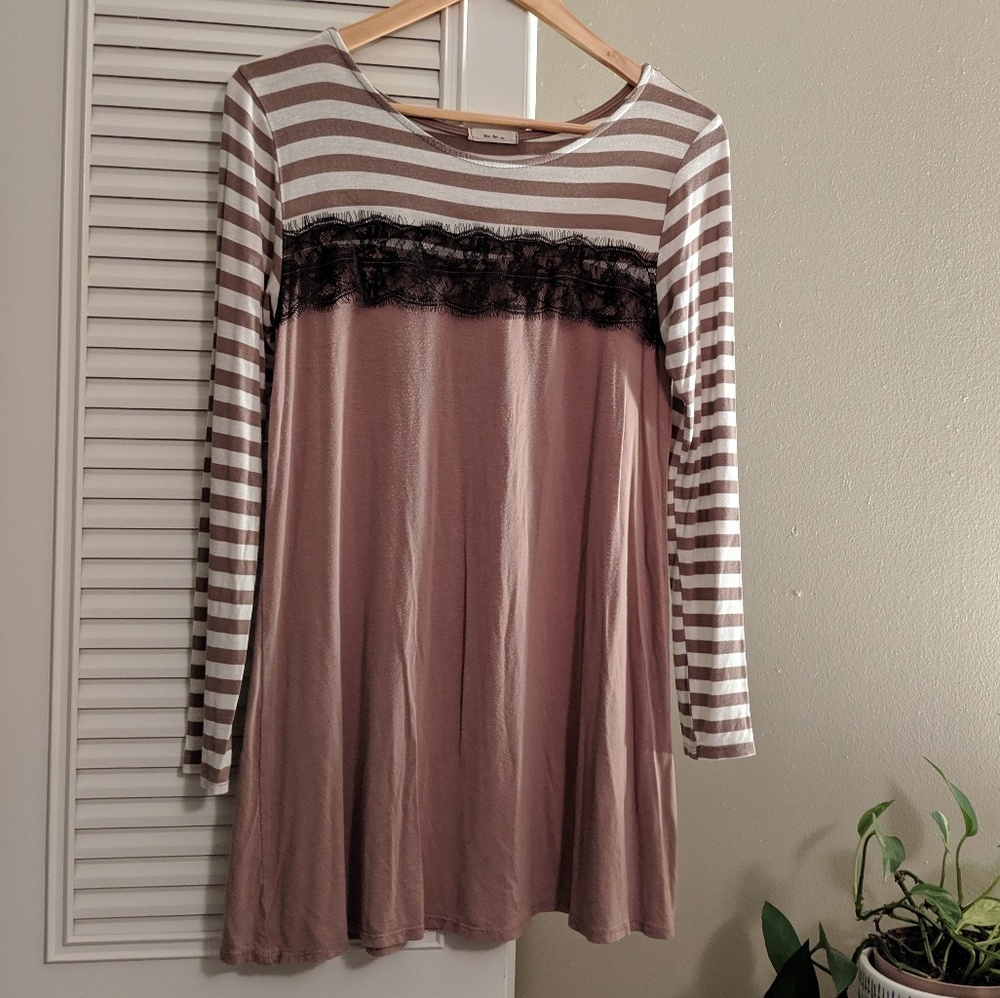 Mon Ami Striped Lace Shirt